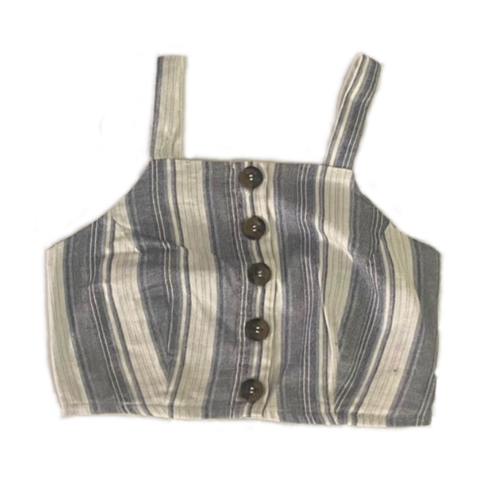 Japna blue and white striped crop top in XS.